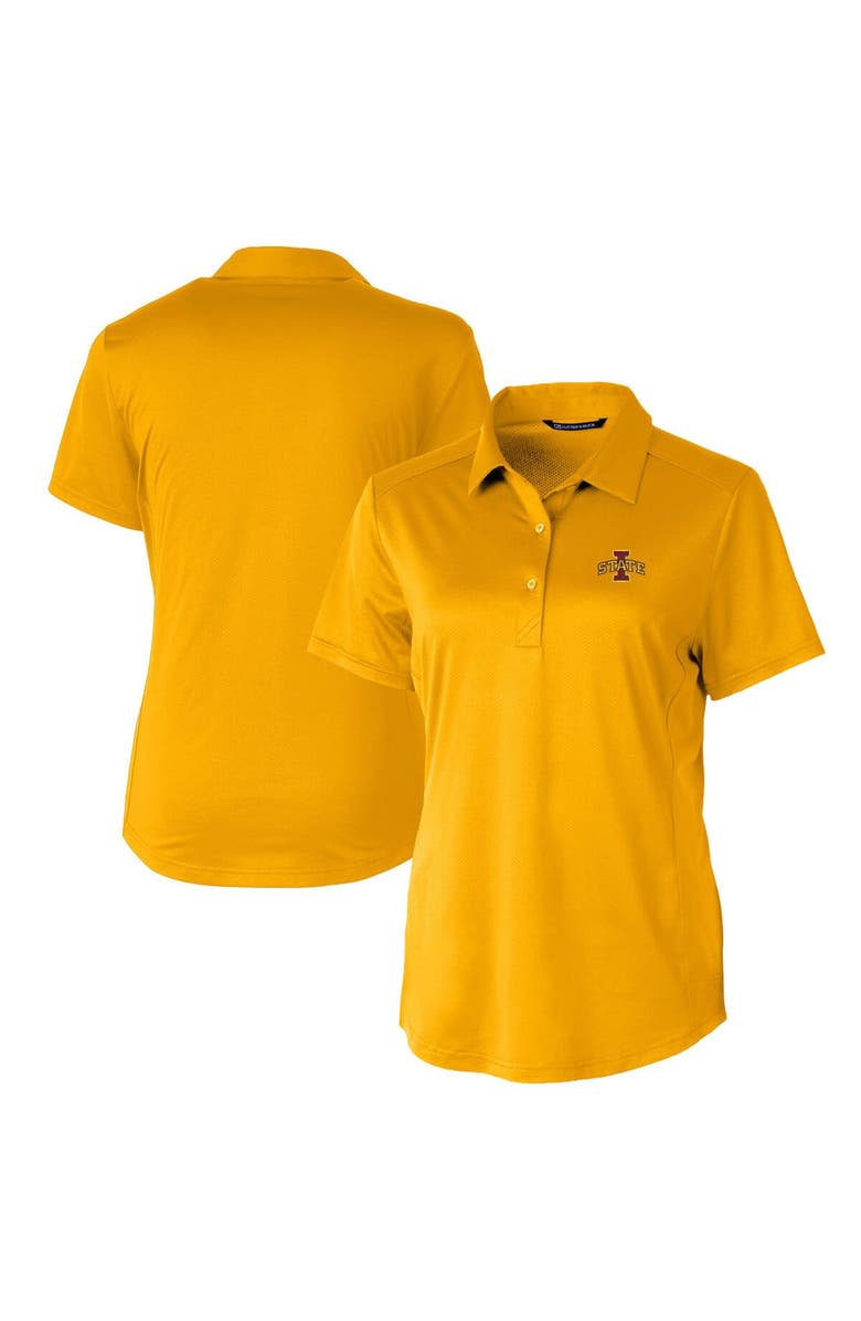 Cutter & Buck Women's Cutter & Buck Gold Iowa State Cyclones Prospect Textured Stretch Polo, Main, color, Gold
