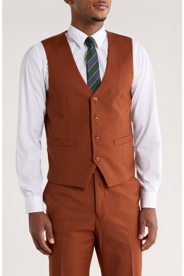 Brown Solid 3-Piece Suit, Alternate, color, LIGHT BROWN