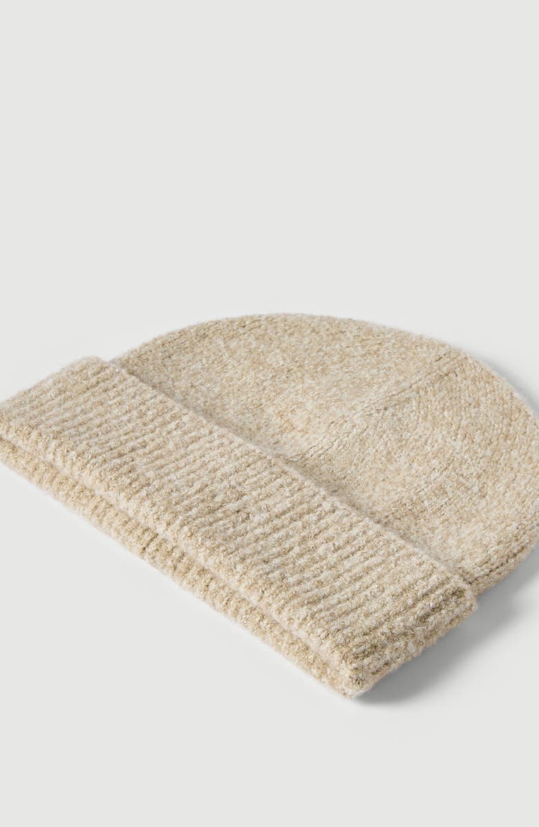 Brunello Cucinelli Virgin wool, silk and cashmere ribbed beanie, Alternate, color, Sand