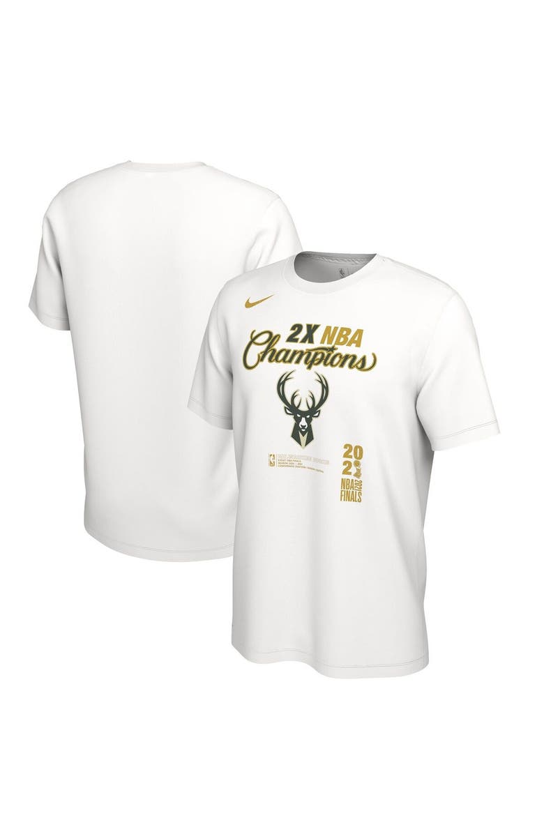 Nike Men's Nike White Milwaukee Bucks 2021 NBA Finals Champions Locker Room T-Shirt, Main, color,