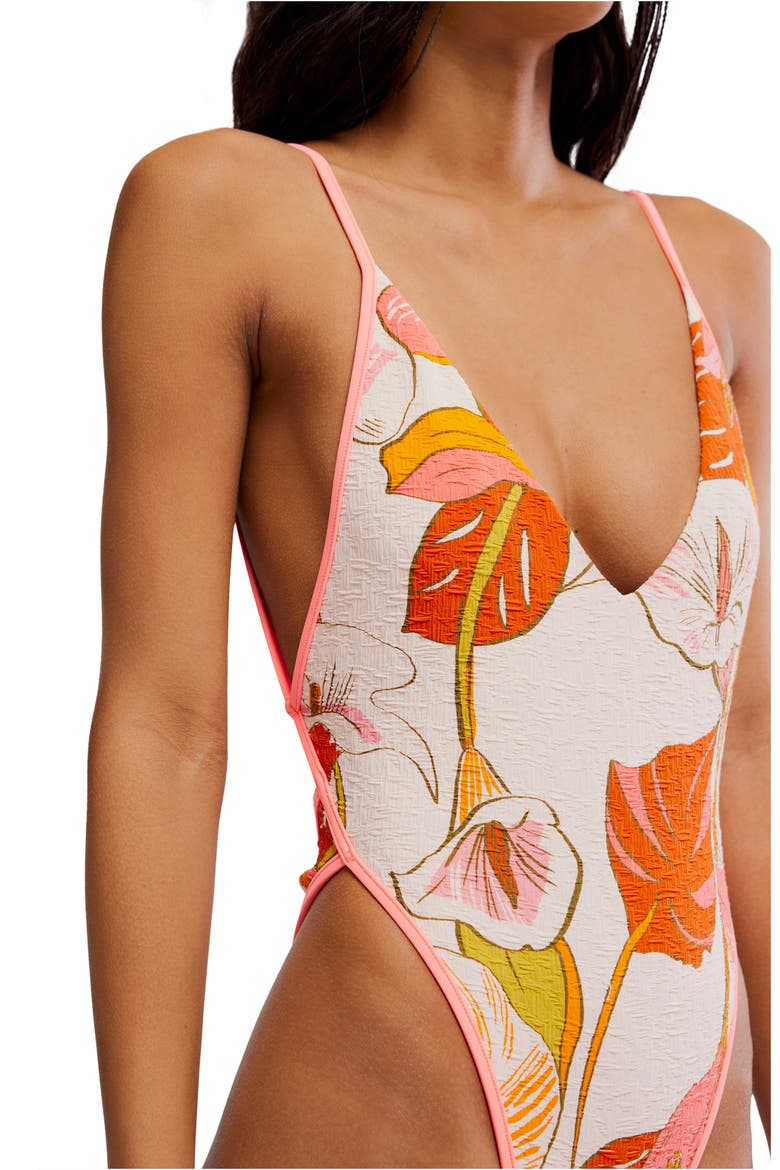 Printed Amber One-Piece Swimsuit, Alternate, color, PURA VIDA BLUSH