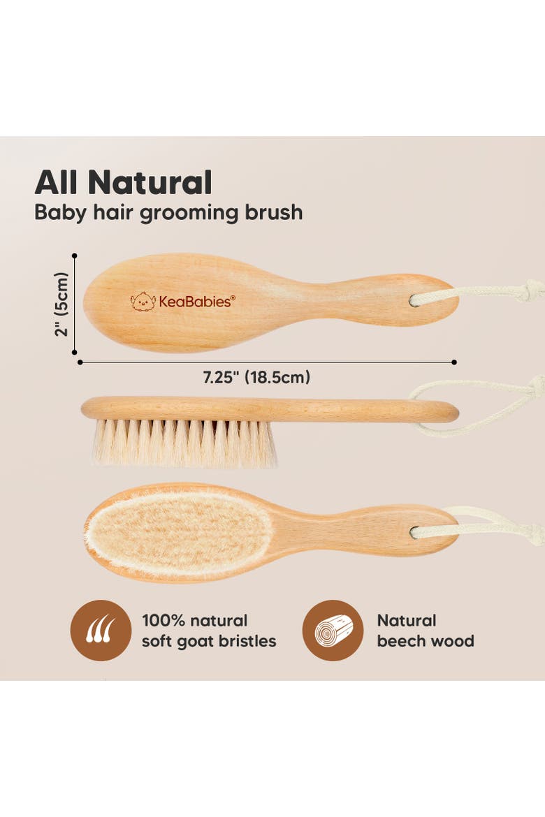 Baby Wooden Hairbrush, Alternate, color, Walnut