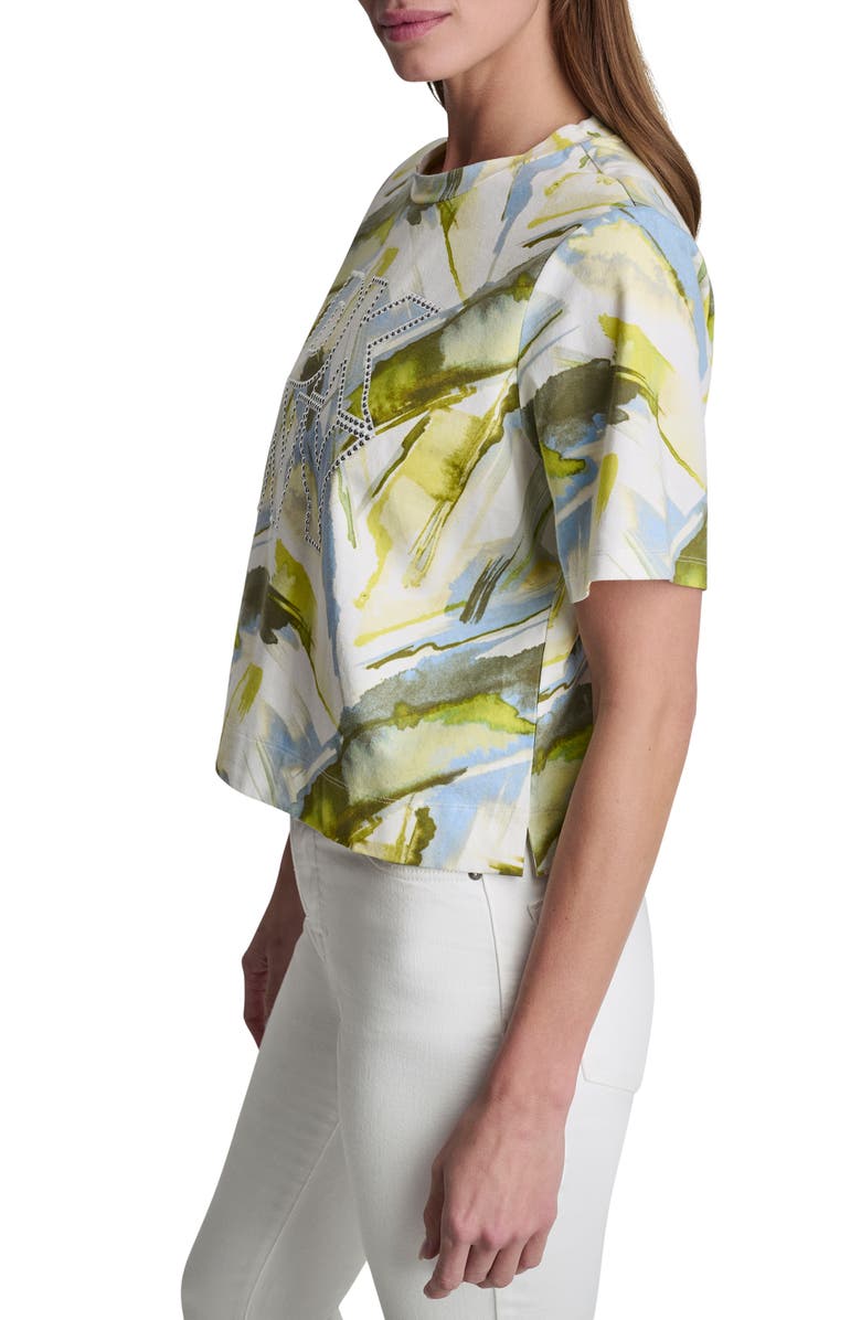 DKNY Studded Logo T-Shirt, Alternate, color, March Watercolor