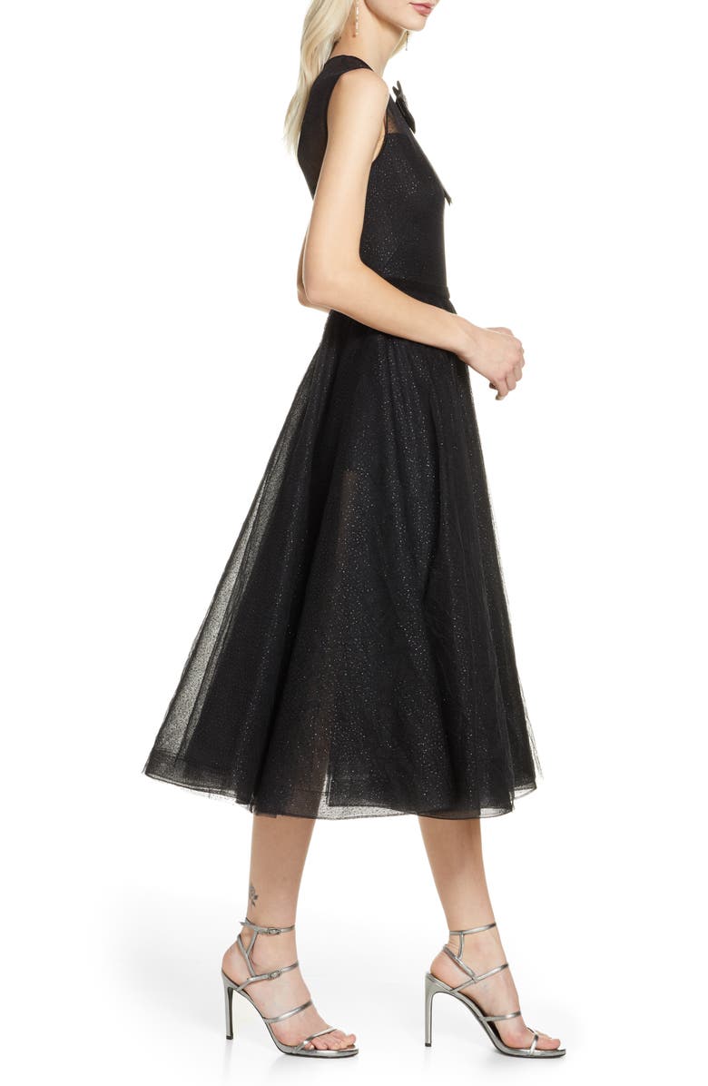 Bronx and Banco Lou Lou Sparkle Flecked Midi Cocktail Dress, Alternate, color,