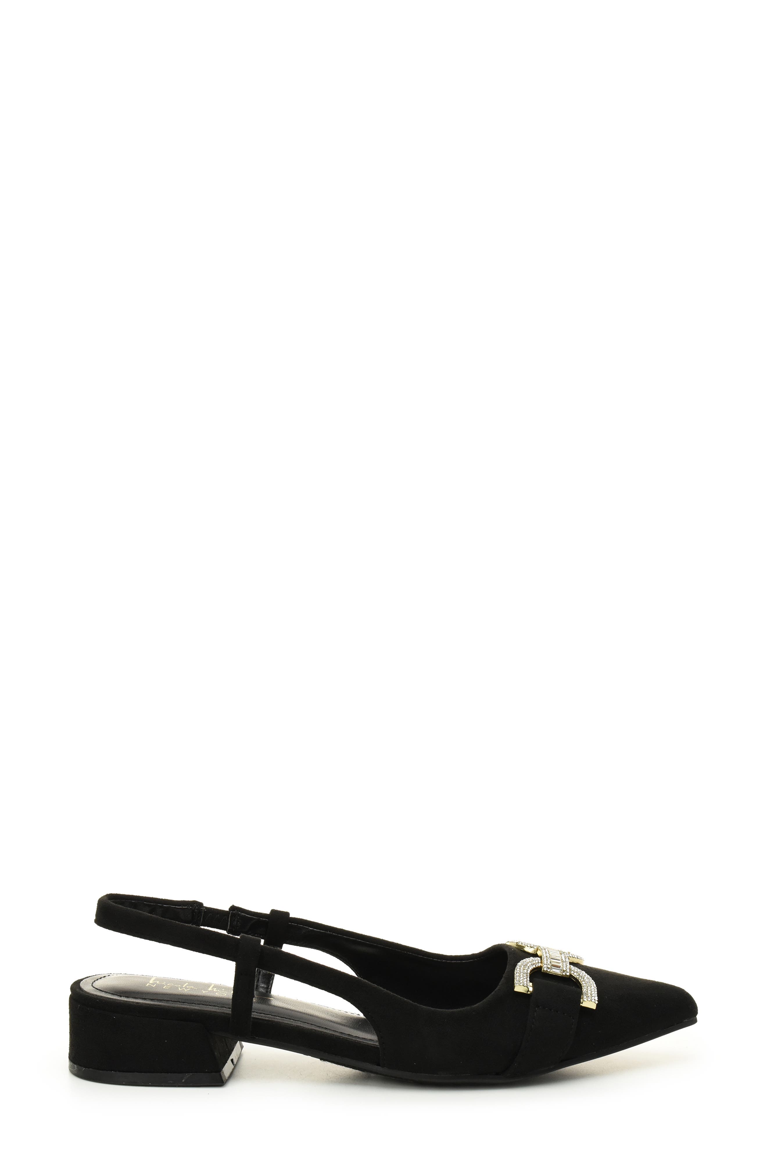 Nicole Miller Rhinestone Bit Slingback Pump, Alternate, color, Black Suede