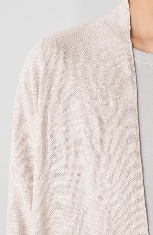 Eileen Fisher Organic Linen Blend Open Front Cardigan In Undyed Natural
