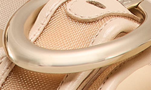 Stuart Weitzman Benni Mesh Leather Dual-strap Sport Slide Sandals In Beige/barely Beige