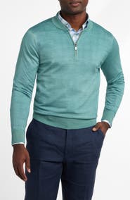David Donahue Skipper Merino Wool Blend Quarter Zip Sweater