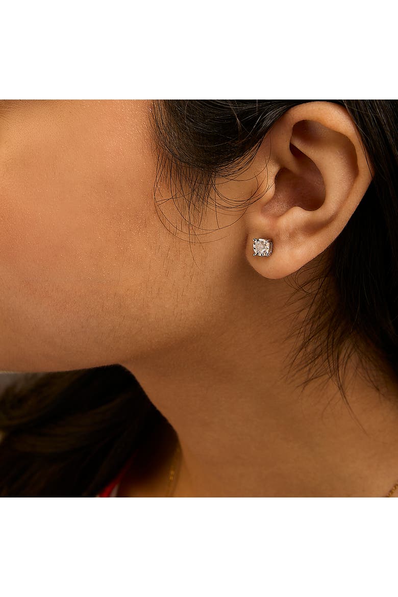 Silver 1/2 Ct Near Colorless Diamond Miracle- Stud Earrings, Alternate, color, White