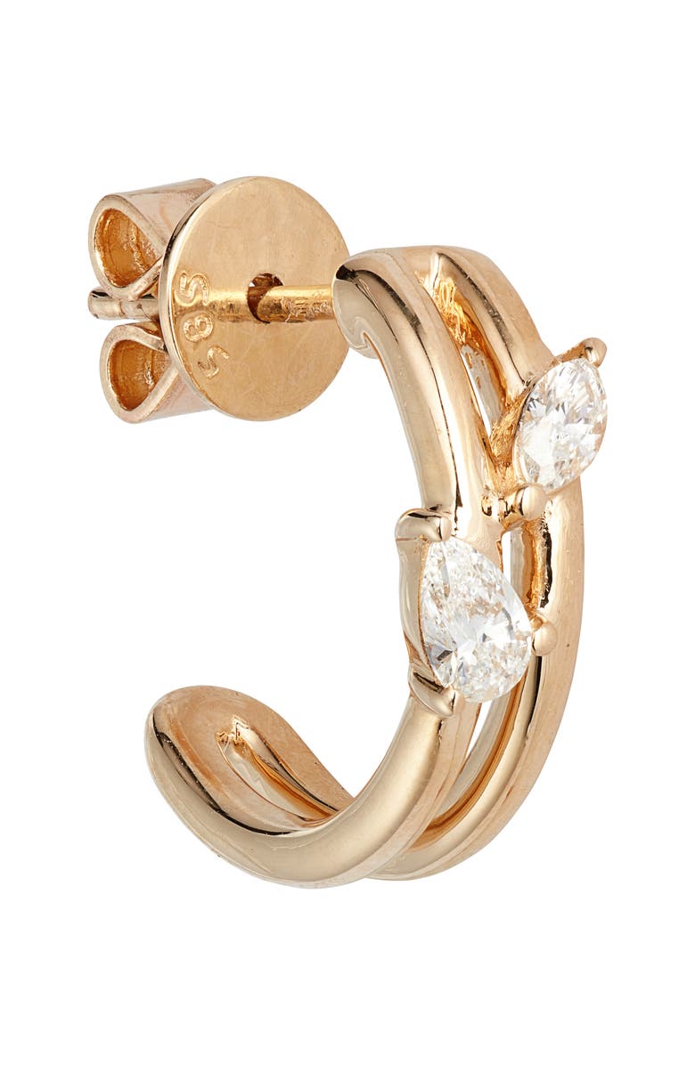 Dana Rebecca Designs Taylor Elaine Diamond Double Huggie Hoop Earrings, Alternate, color, Yellow Gold