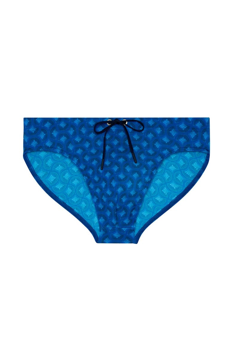 HOM Trinacria Swim Mini Briefs, Main, color, Navy Print