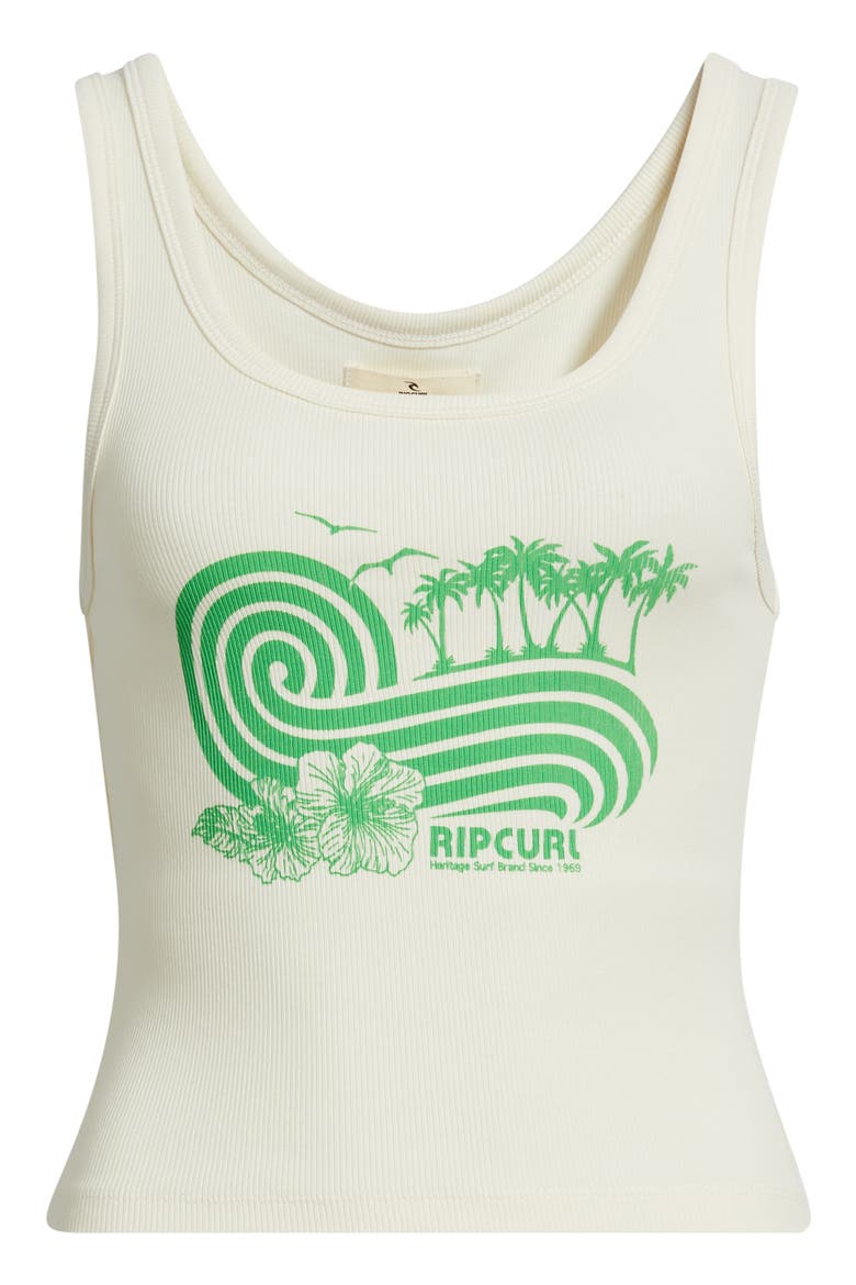 Ocean Break Rib Graphic Tank, Alternate, color, BONE