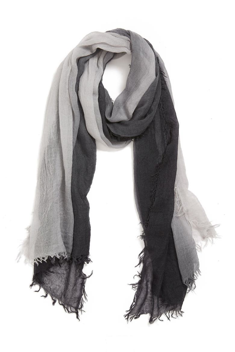 Halogen® Ombré Cashmere Wrap, Alternate, color, BLACK COMBO