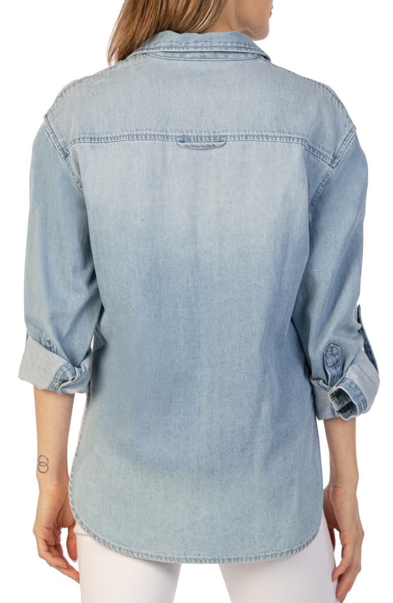 KUT from the Kloth Cotton & Linen Button-Up Shirt, Alternate, color, 