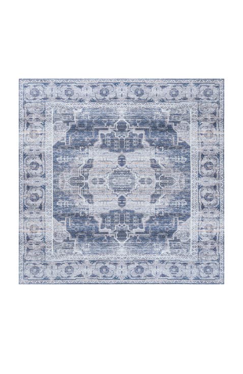 Alanya Ornate Medallion Machine-Washable Area Rug