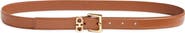 FERRAGAMO Slim Double Gancio Leather Belt