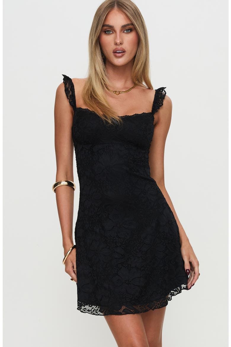 Beacall Polka Dot Minidress, Alternate, color, BLACK