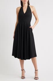 Black Halo Armin Midi Halter Dress