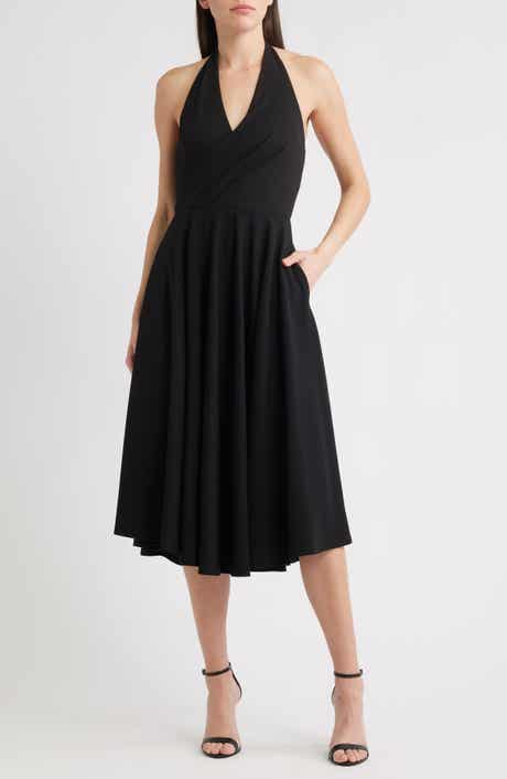 Black Halo Armin Midi Halter Dress
