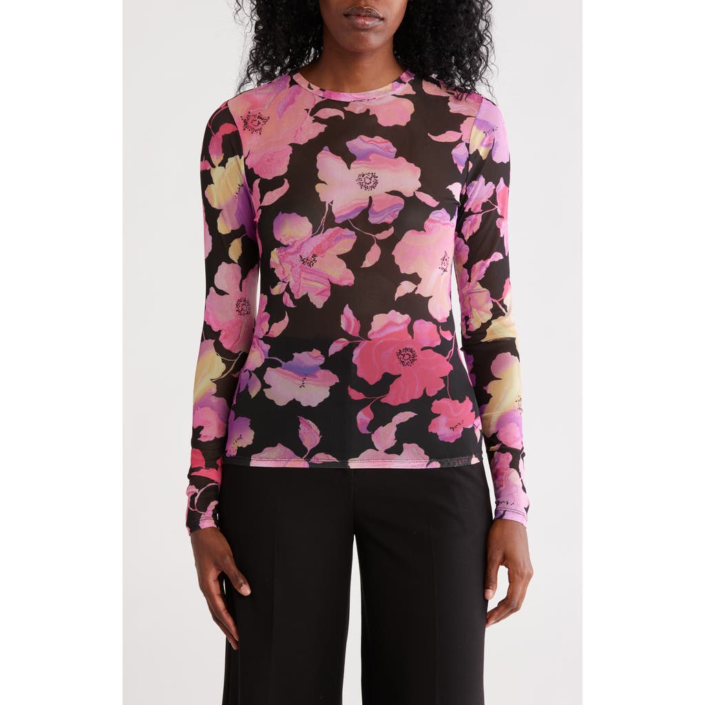 Afrm Los Angeles Sunny Long Sleeve Mesh Top