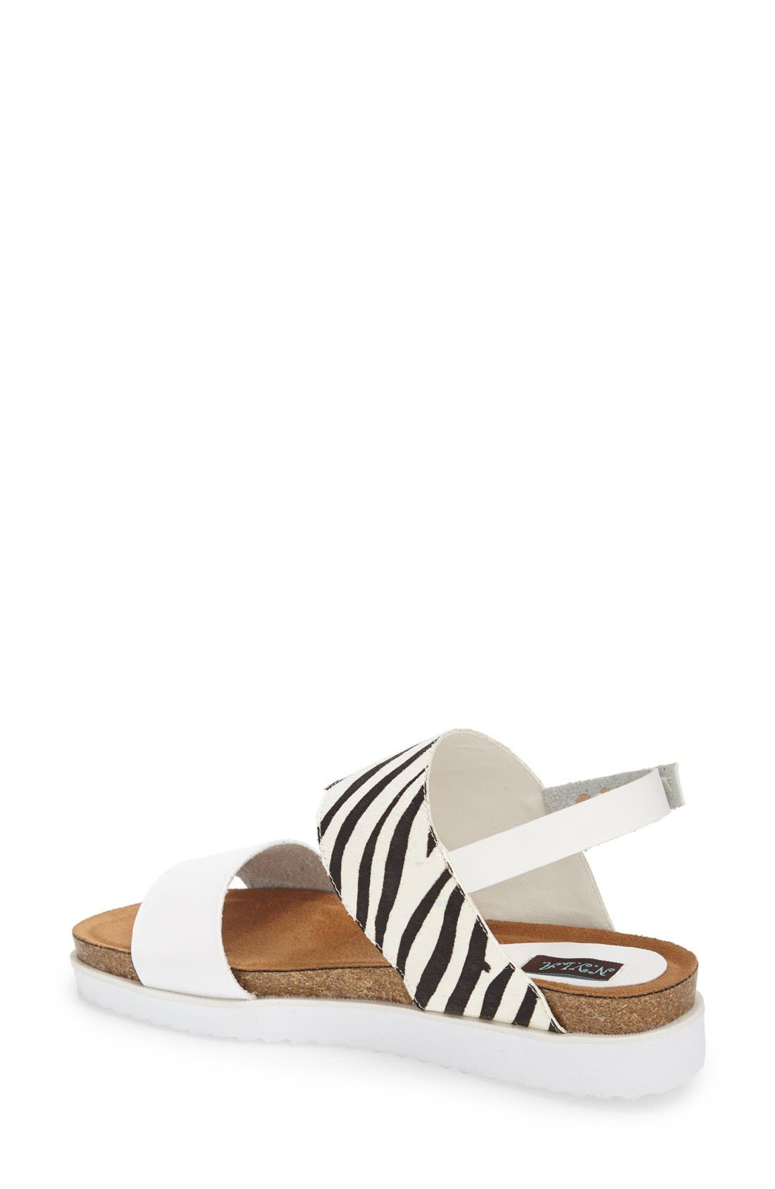 'Jolleen' Platform Sandal, Alternate, color, WHITE/ ZEBRA