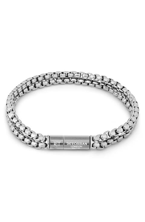 Men's Pop Elemenets Stainless Steel Chain Bracelet