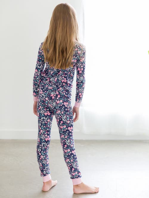 Shop Rufflebutts Softsnooze Girls Ruffle Long Sleeve Pajama Set In Moonlit Meadow