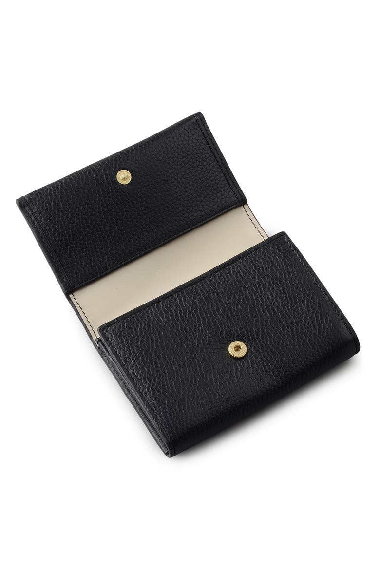 Alba Place Medium Flap Leather Wallet, Alternate, color, BLACK