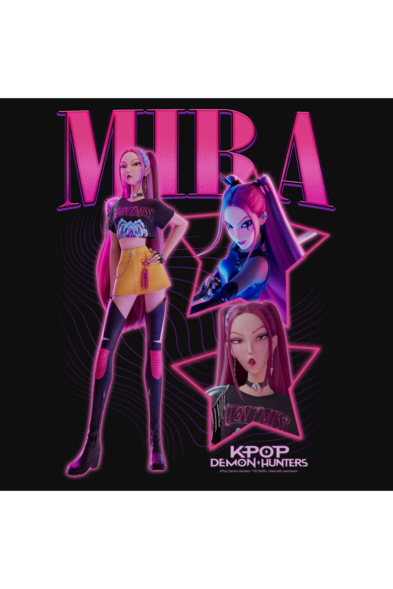 Junior's KPop Demon Hunters Your Idol Mira  Graphic T-Shirt, Alternate, color, Black