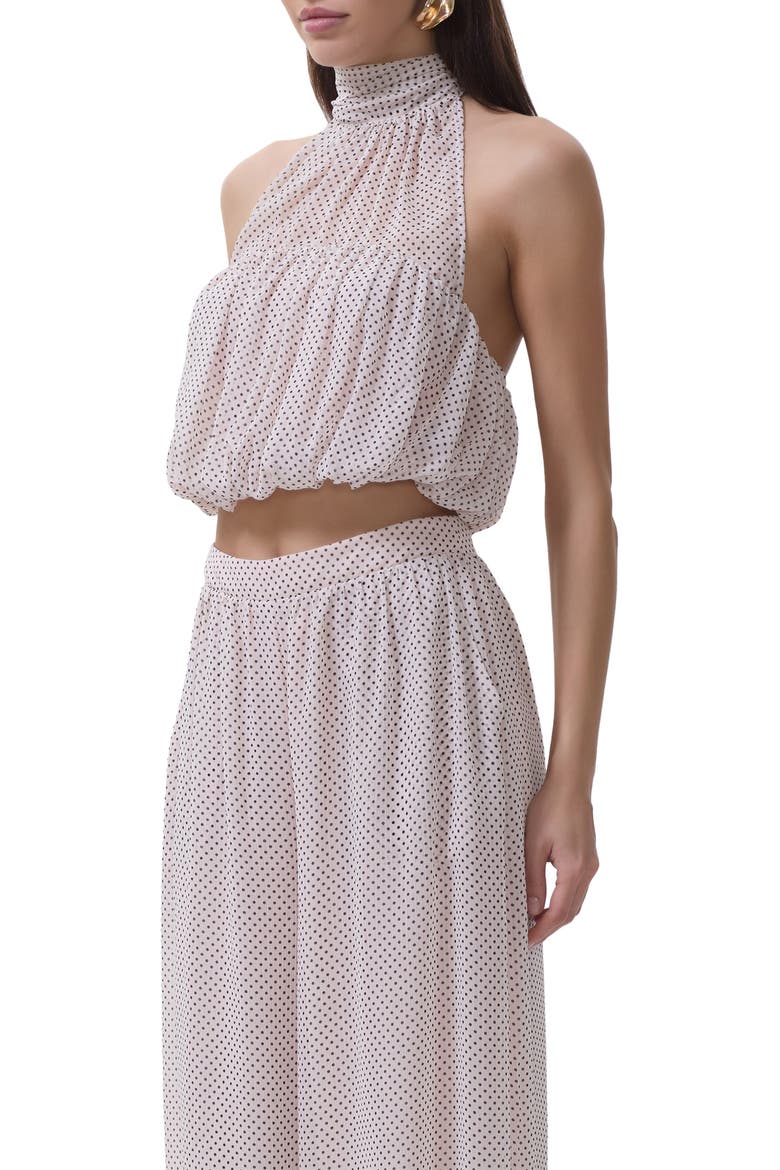 Laramie Pin Dot Halter Top, Alternate, color, MAUVE PINK DOT
