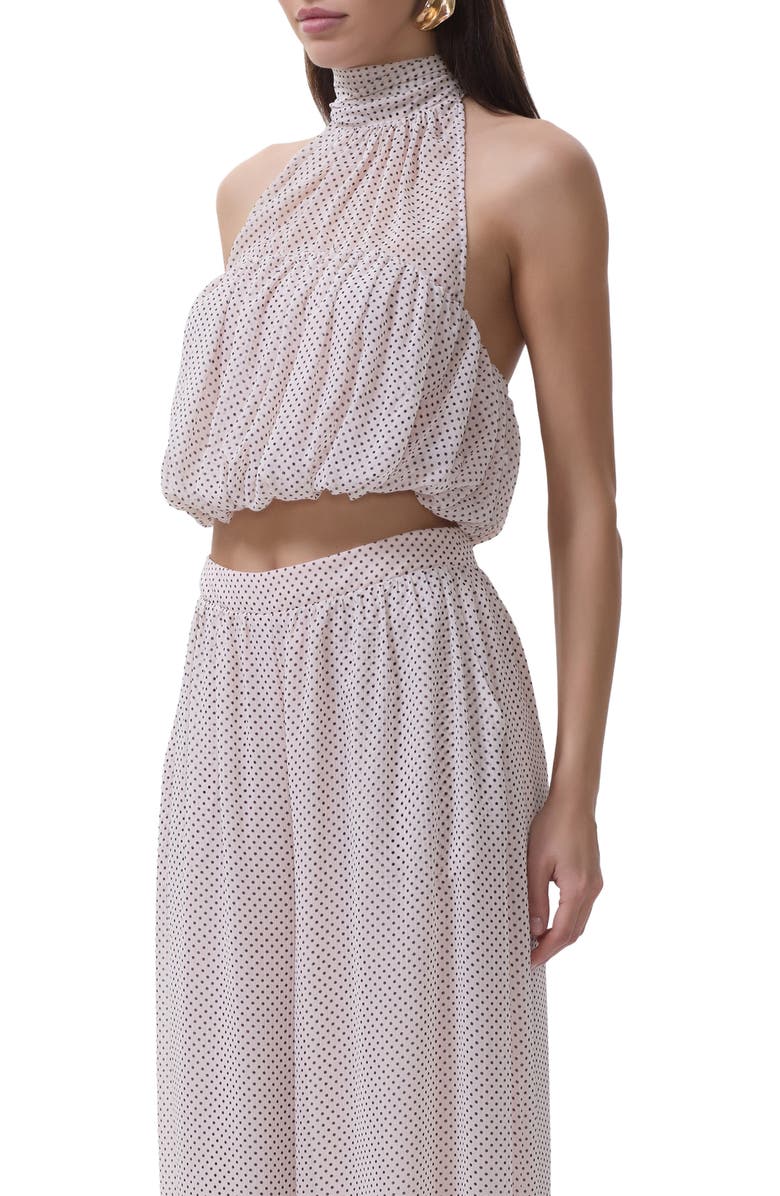 AFRM Laramie Pin Dot Halter Top, Alternate, color, Mauve Pink Dot