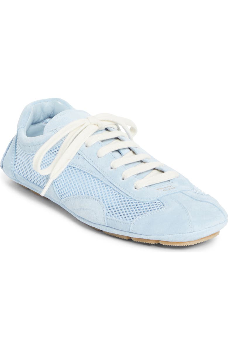 Prada Mixed Media Low Top Sneaker, Main, color, Blue
