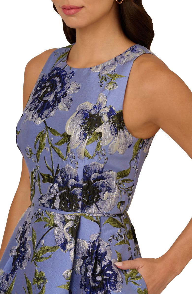 Adrianna Papell Floral Jacquard Cocktail Dress, Alternate, color,
