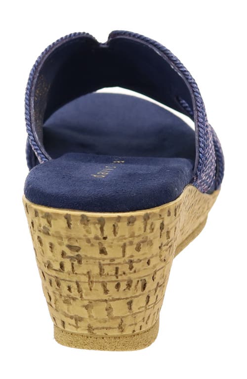 David Tate Vibe Wedge Slide Sandal In Navy