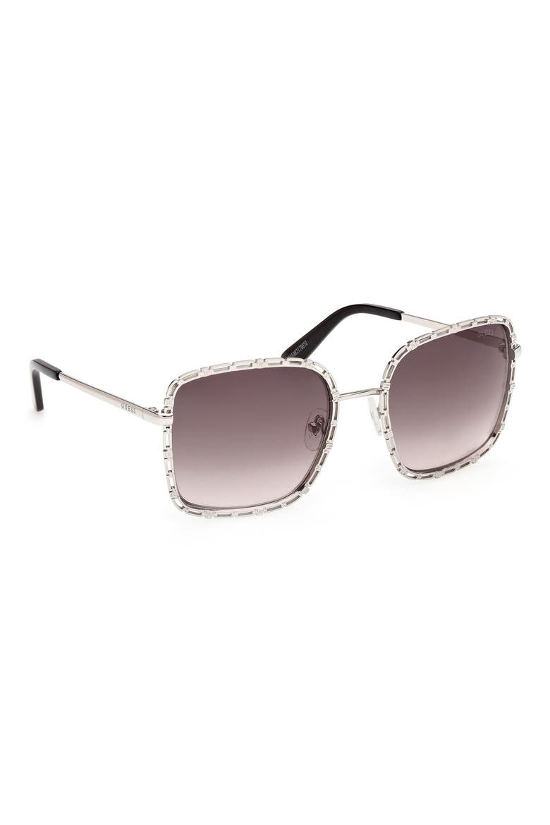 Square Sunglasses, Alternate, color, NICKELTIN / GRADIENT SMOKE