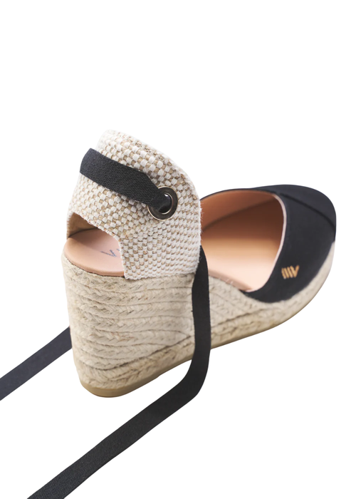 Viscata Culip Canvas Espadrille Wedges In Black