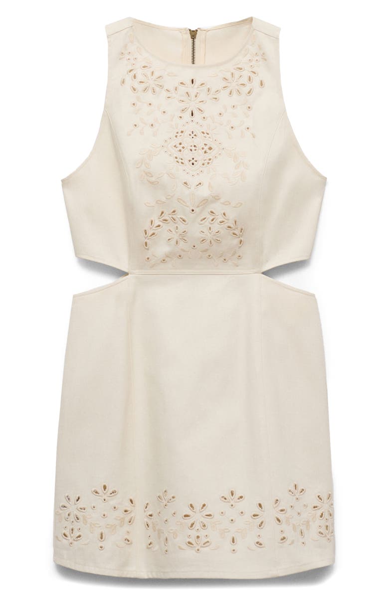 MANGO Openwork Eyelet Cutout Dress, Alternate, color, 