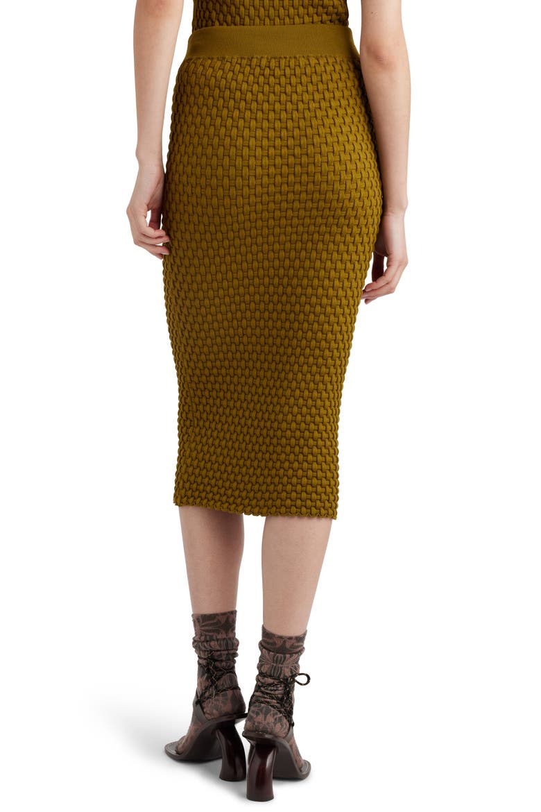 Tiffany Basket Weave Body-Con Midi Skirt, Alternate, color, OLIVE