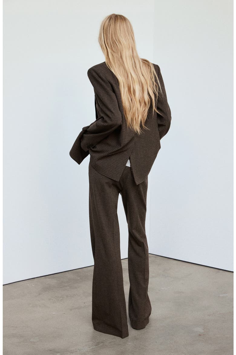 Houndstooth Straight Leg Suit Pants, Alternate, color, CHOCOLATE