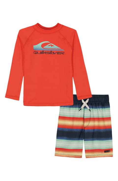 Kids' Rashguard Top & Swim Trunks Set (Little Boy)