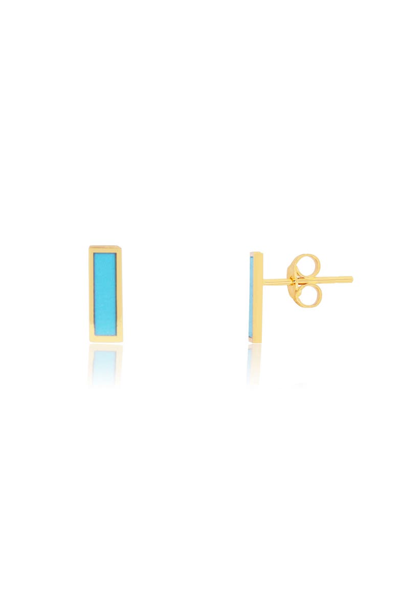 Turquoise Bar Stud Earrings, Main, color, Turquoise