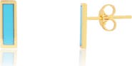 The Lovery Fine Jewelry Turquoise Bar Stud Earrings