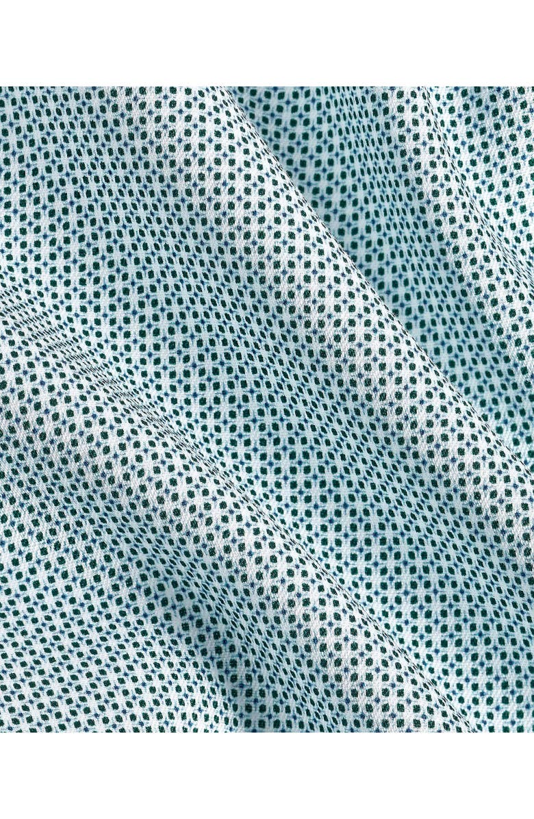 David Donahue Trim Fit Micro Geometric Cotton Dress Shirt, Alternate, color, Hunter