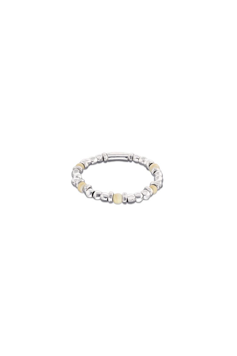 Bracelet with Murano Glass Marfil Beads, Main, color, Silver