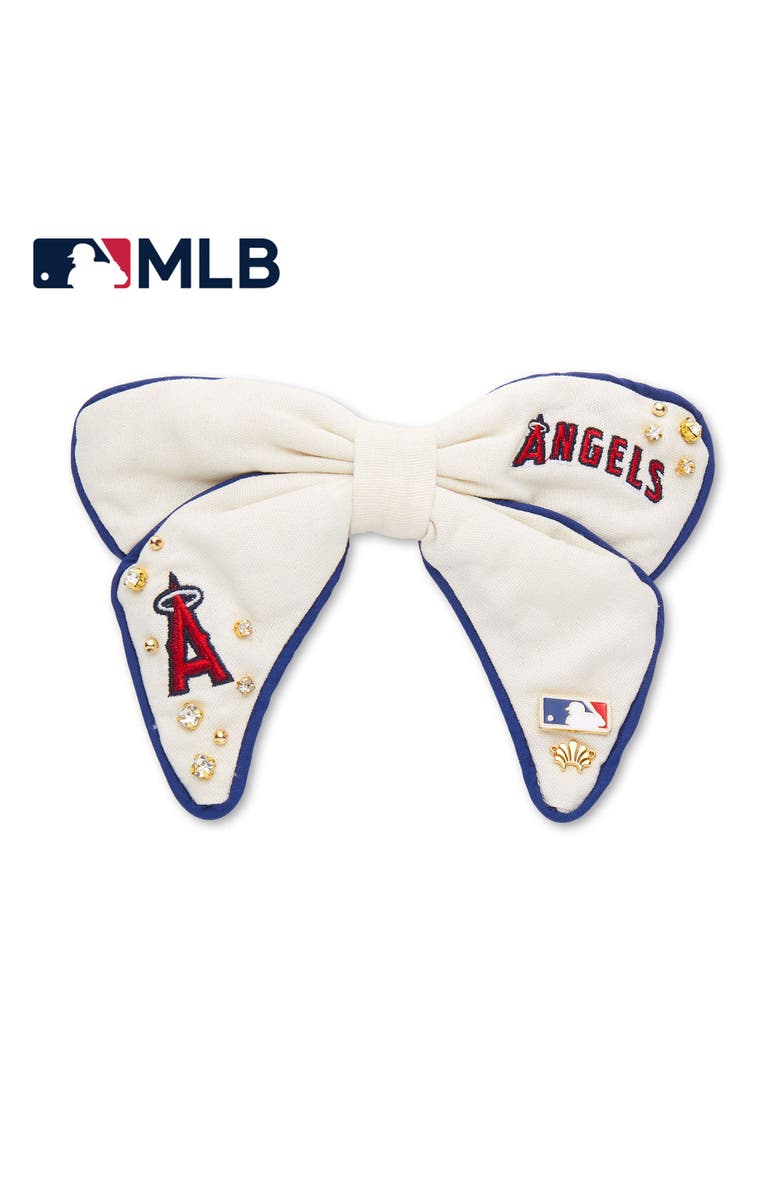 Lele Sadoughi MLB Los Angeles Angels Bow Barrette, Main, color, Ivory 100