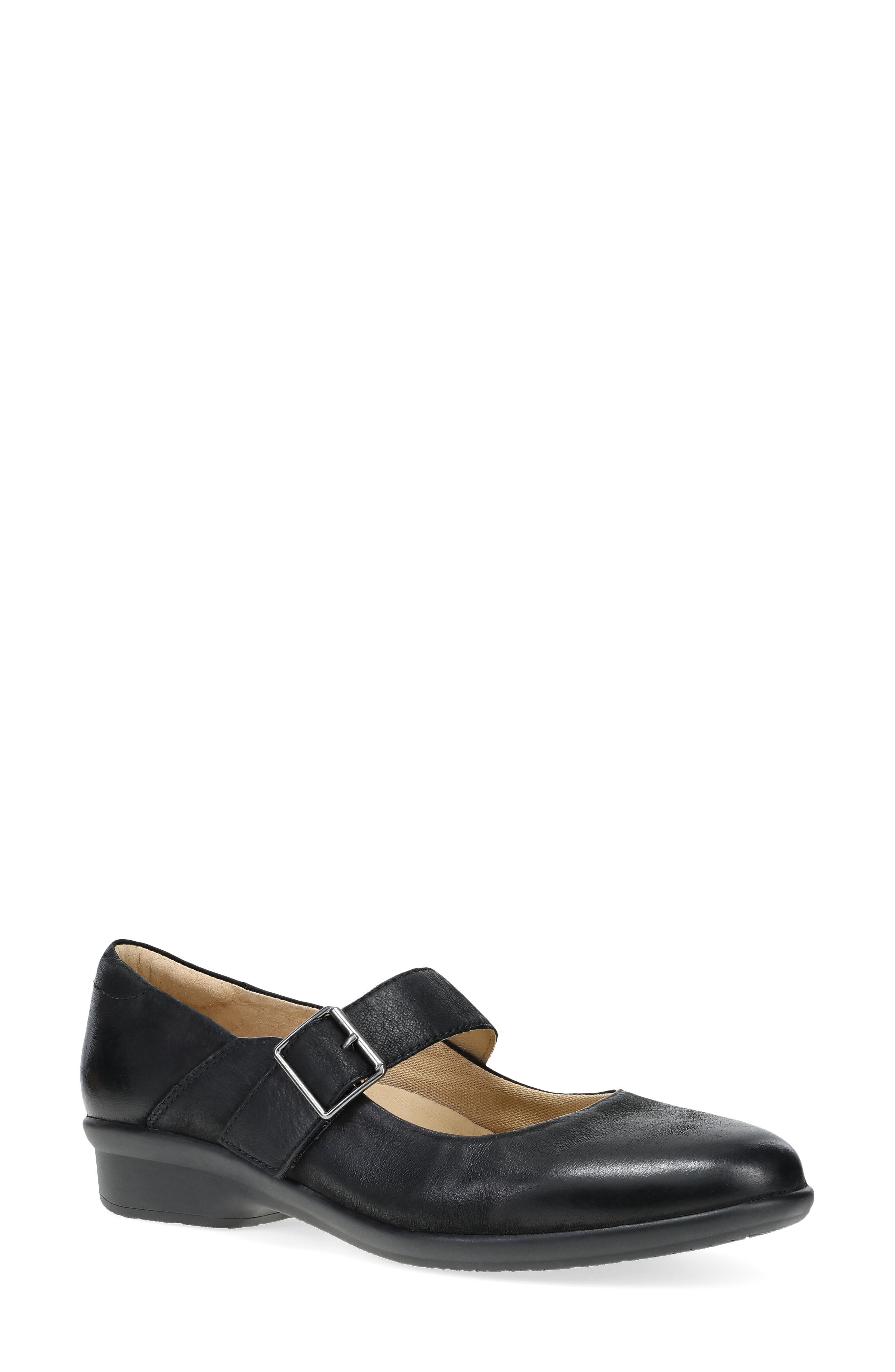 Dansko Collette Mary Jane Pump, Main, color, Black Burnished Nubuck