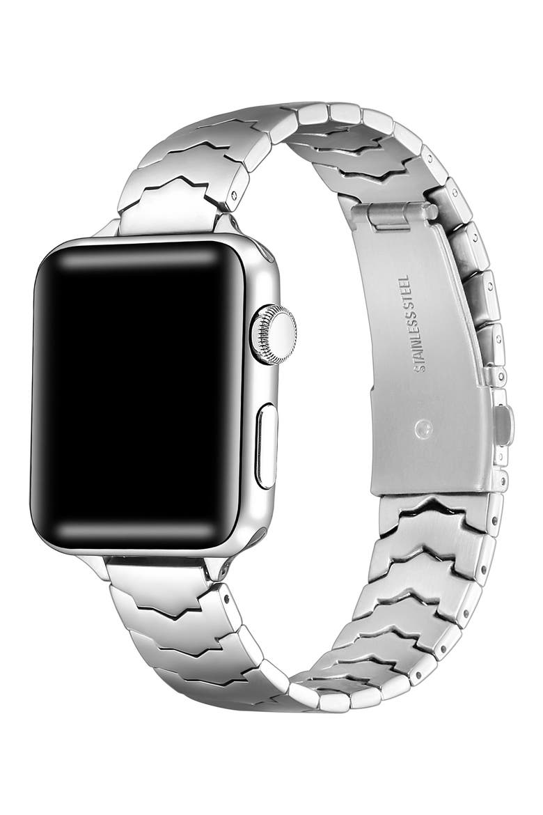 Iris Stainless Steel Apple Watch® Watchband, Alternate, color, SILVER
