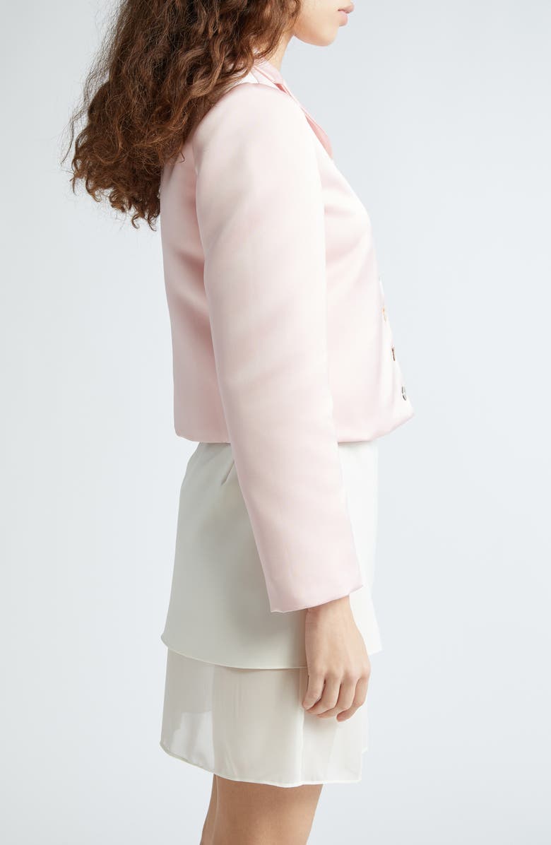 Sandy Liang Charm Satin Crop Jacket, Alternate, color,