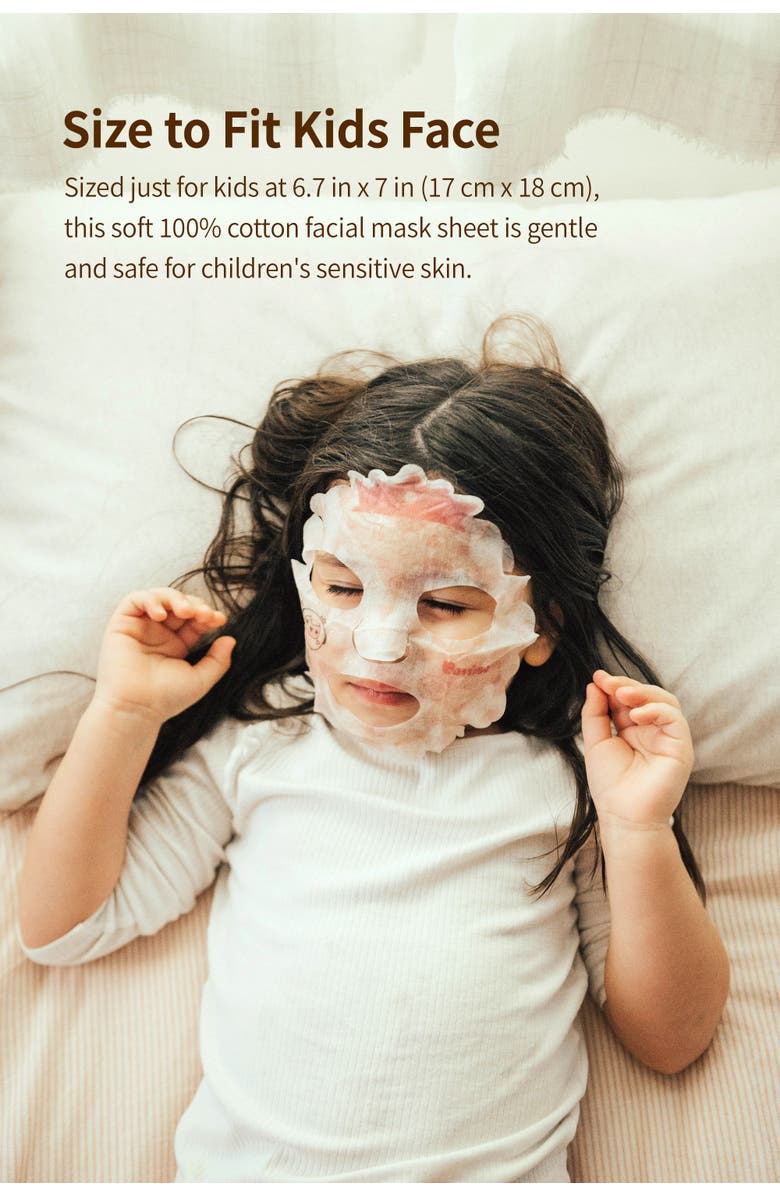 Puttisu Real Fruit Facial Mask Sheet for Kids, Alternate, color, Strawberry - 30 Sheets