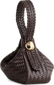 Madewell The Sculpted Metal Woven Leather Wristlet Bag